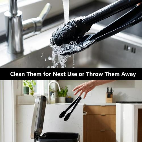 Plastic Serving Tongs Disposable Kitchen Tongs for Food Salad | 9 Inch Heavy Duty, BPA free, 24 Pcs, Perfect for Buffet, BBQ, Parties, Catering Supplies, Wedding, Banquet, Fruit, Ice