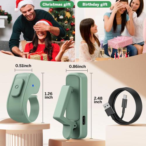 Page Turner Ring for Kindle,Remote Control for iPhone iPad Android Tablets E-Readers,Clicker Page Turner for Kindle Accessories for Camera Video Record&Shutter Selfie (Green)