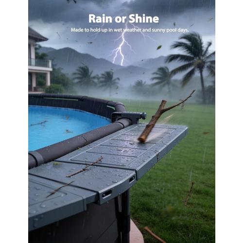 POOLHACKER Poolside Bar Extended, [Original] Swim Up Bar Exclusively for Above-Ground Round Pools. Patio Poolside Table Smart Fold Easy Maintenance, Weather Resistant Stable Tabletop ‼️may be missing or broken pieces and mild stains ‼️
