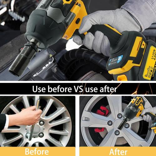 Rhovixster 1/2 Impact Gun, Cordless Impact Wrench Set, 1/2 Torque Impact, Brushless Motor High Torque Impact Guns with 2pcs 4Ah Battery & 1pcs Charger, 850N.M Torque