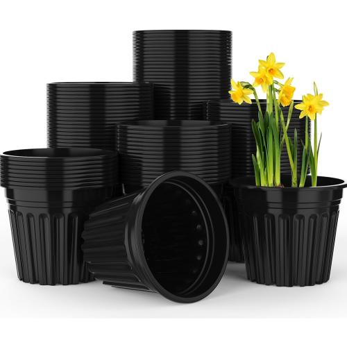 3 Gallon Planter Nursery Pots, Seed Starting Pot Plastic Flower Seedling Pots with Drainage Holes Flexible Plant Container for Garden Lawn Yard Plants Seedlings ( 3 Gallon)