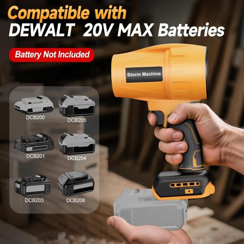 Cordless Leaf & Dust Blower Compatible with DEWALT 20V Battery, 30,000 RPM Jet Fan with Brushless Motor, Handheld Air Blower for Car Drying, Lawn Care, Home Cleaning (Tool Only)