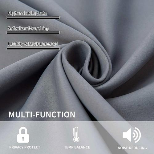 Blackout Protect Privacy Curtains for Bedroom,Pure Color Thermal Insulated Drapes Modern Living Room Darkening Grommet Top Window Treatments for Any Room 2 Panels,Black