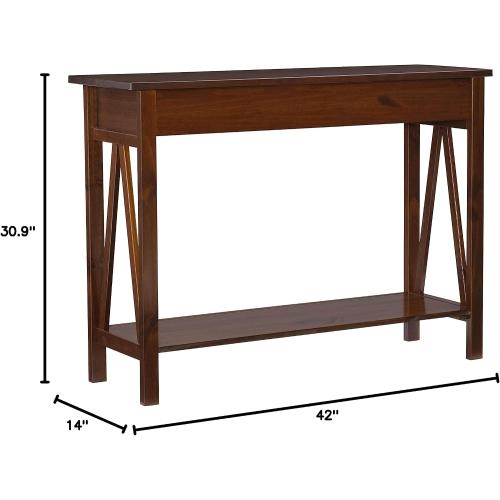 Linon Home Dcor Console Table, 42.01w x 13.98d x 30.71h, Antique Tobacco