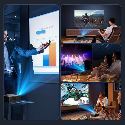 [Electric Focus/Auto Keystone] Projector with WiFi and Bluetooth, Native 1080P 4K Support Outdoor Movie Projectors Max 450 Display, SOPYOU Home Theater Projector for iOS/Android/TV Stick