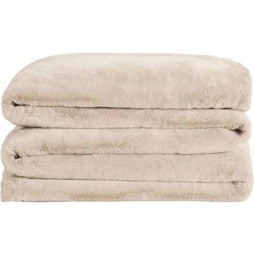 UnHide Cuddle Puddle | Faux Fur Blanket | Oversized, Lightweight, Extra Soft Blanket | Machine Washable | Add a Layer of Softness to Any Bed or Couch | Beige Bear