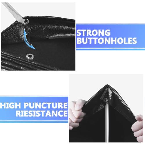 Reinforced PE Pond Liner 25 x 30 FT, 28 Mil Sun Resistant Preformed Pond Liner, Hemmed Edge with Buttonholes Liner for Outdoor Large Ponds, Fish/KOI/Duck Pond, Garden Waterfall, Waterscape, Black