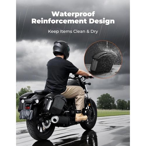 Black KEMIMOTO Upgraded Hard Saddlebags Impact-resistant with Secure Locking Waterproof Saddle Bags Compatible with Cruiser Dyna Softail Cruiser CM300 Rebel Shadow Vulcan