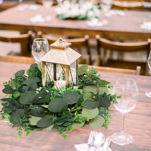 MAKHOT 5.9FT Eucalyptus Garland, Artificial Greenery Garland Flower, Green SpringGarland Wreath Vines Decorations, Fake Silver Dollar Eucalyptus Leaves Vines for Table Home Wedding Mantle Party Decor