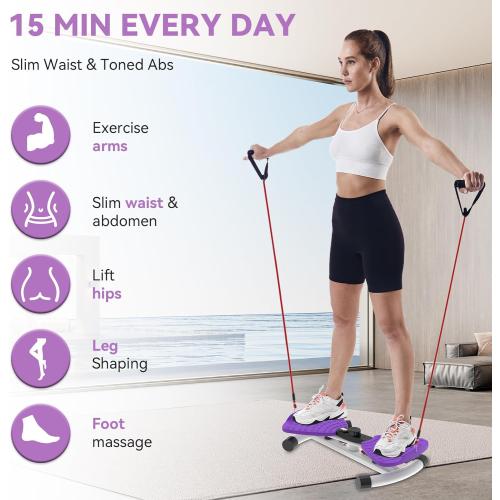 renZEC Waist Twister Machine, Adjustable Exercise Twist Board for Women Men, Noiseless Ab Twister for Home Gym Equipment, 330 lbs Capacity | Track Time, Reps, Calories with Digital Display