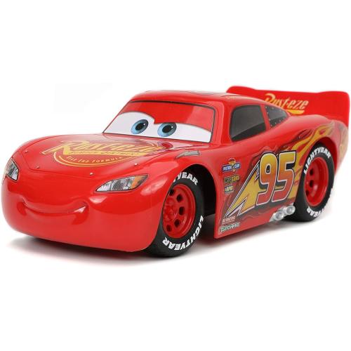 2 pack Jada Toys Pixar Cars 1:24 Lightning McQueen RC Remote Control Car 2.4 GHz Red Toys for Kids
