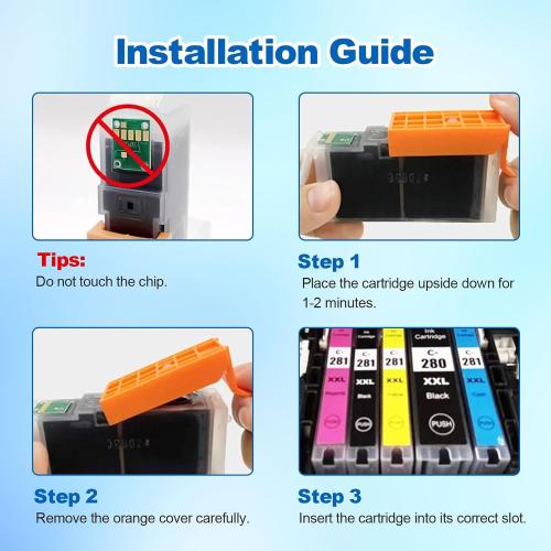 CLI-281 XXL Cyan Ink Tank Replacement for Canon 281 C Cyan Work with Canon PIXMA TS6320 TR7520 TS8120 TS8320 TR8520 TS9120 (2X 281XXL C)