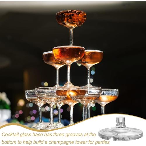 Box damage but items ist new Zopeal 50 Pcs Champagne Glasses 5 oz Unbreakable Plastic Martini Glasses Disposable Wine Cups Stackable Stemmed Champagne Coupe Shatterproof Party Stem Cups for Wedding Birthday Bar (Clear)