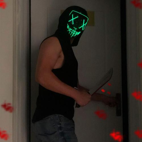 Poptrend Halloween Mask LED Light up Masks for Festival Cosplay Halloween Costume Masquerade Parties,Carnival,Gifts
