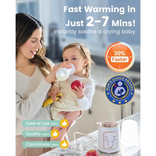 Grownsy 8-in-1 OG Fast Bottle Warmer with Timer, Blush