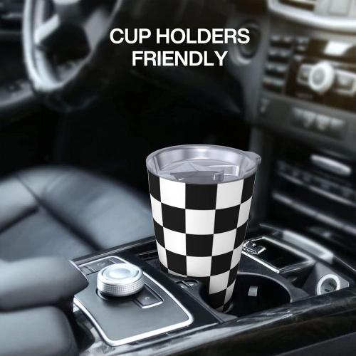 Checkered Tumbler 20oz Plaid Stainless Steel Vacuum Insulated Tumblers with Lid and Straw Travel Coffee Mug Tea Wine Cups Water Bottle Gifts for Women