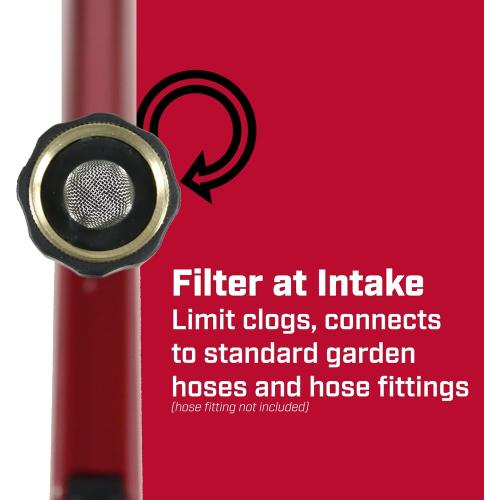 Chapin 4993: Heavy Duty Brass Head Tripod Impact Lawn Sprinkler, 360 Degree Coverage for Large Lawns, Golf Courses, Gardens, Adjustable Height, Gooseneck Hose Connection, Red and Black