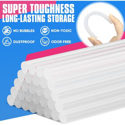EZUVITA Full Size Hot Glue Sticks, 0.43” Dia x 6” Long, 50-Pack Clear Hot Melt Glue Gun Sticks for All-Temp Full Glue Guns, Multipurpose for DIY Art Craft General Repairs, Festival Decorations