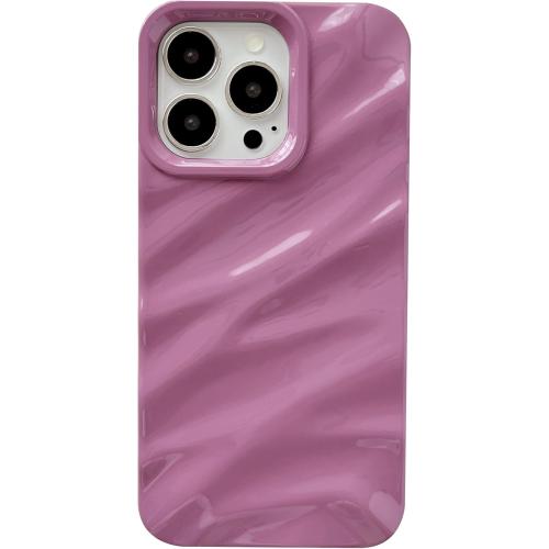 Caseative for iPhone 13 Pro Case,Water Ripple Pattern Curly Wave Shape Soft Phone Case (Purple)