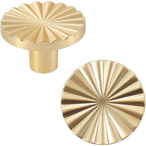 6 Pack Gold Kitchen Cabinet knobs and Pulls - Brushed Gold Zinc Cupboard Drawer Handles for Dresser Drawers
