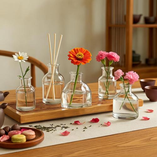 Glass Bud Vase Set of 28 Pcs, Small Clear Bud Vases for Flowers, Vintage Vases for Centerpiece Table Wedding Decorations Home Decor Glass Bottles for Birthday Party Anniversary