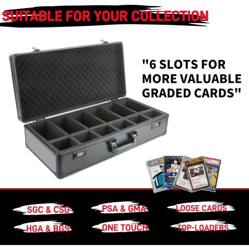 NEW 6 Row 250  Graded Card Case Psa Graded Card Storage Box Psa Slab Case for Graded Cards Cases for Sports Cards Storage