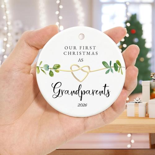 First Christmas as Grandparents 2026, New Grandparent Ornament 2026, First Time Grandparents Gifts, 2.9 Ceramic New Grand Parents Christmas Ornament 2026