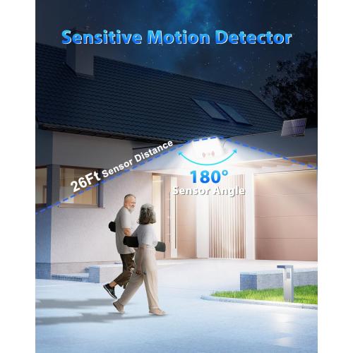 Solar Lights for Outside, 172LED 3Modes Split Motion Sensor Outdoor Lights with Remote Control, Solar Lights Outdoor Waterproof IP65, Outdoor Solar Lights for Yard,Patio,Garden,Garage, 2 Pack