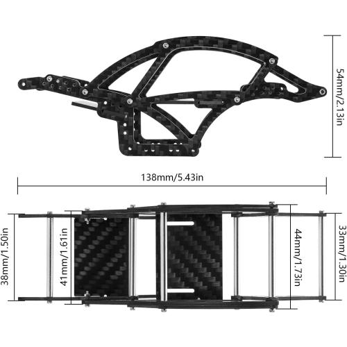 INJORA Kangaroo Carbon Fiber Chassis Frame Kit for SCX24 Deadbolt JLU C10 Bronco 1/24 RC Crawler Upgrade