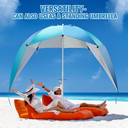 Beach Shelter Umbrella Premiere UPF 50  Umbrella Shelter for Sun and Rain Protection for Adult (10-Foot, Blue Green)