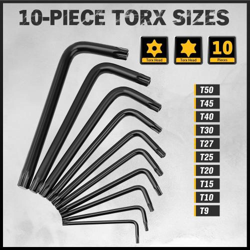 ELEAD Hex Key Allen Wrench Set: 41-Piece Hex and Torx Key Set with Torque Handle, Standard SAE(0.028-3/8) & Metric(0.7mm-10mm) & Torx(T9-T50) in Storage Case, Heat Treated Chrome Vanadium Steel