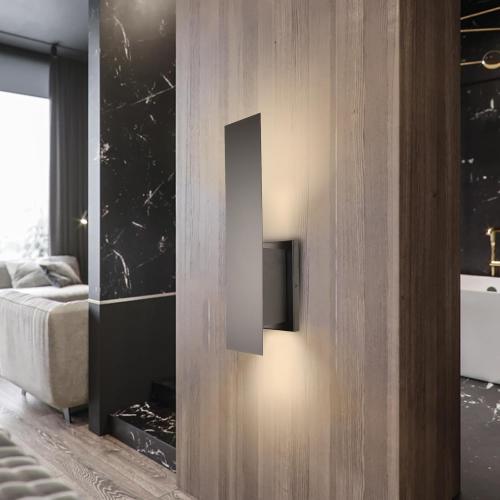 Edwarmlux Indoor Wall Sconces, Modern Wall Lights, Up and Down Wall Mount Light, Dimmable Hardwired Wall Light for Bedroom, Living Room, Hallway, GU10 Bulbs Excluded, 2 Pack (Matt Black)