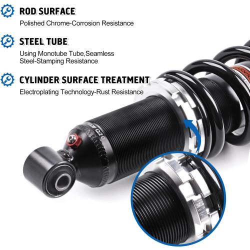 KLV Front Monotube Shock Absorbers for Polaris Ranger 7043394, 2pcs | Fits 2009-2016 Ranger 500/700/800/900 & Crew/4x4/6x6/Diesel; Monotube gas-charged; heavy-duty