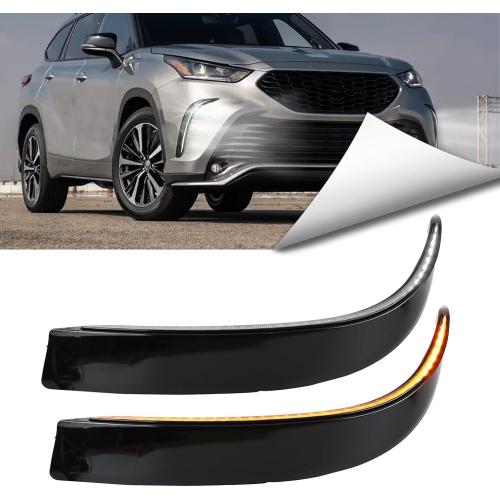 Switchback LED Front Bumper Fog Light Daytime Running Lamp Dynamic Sequential Turn Signal White/Amber For Toyota Highlander 4TH 2021 2022 2023 XSE