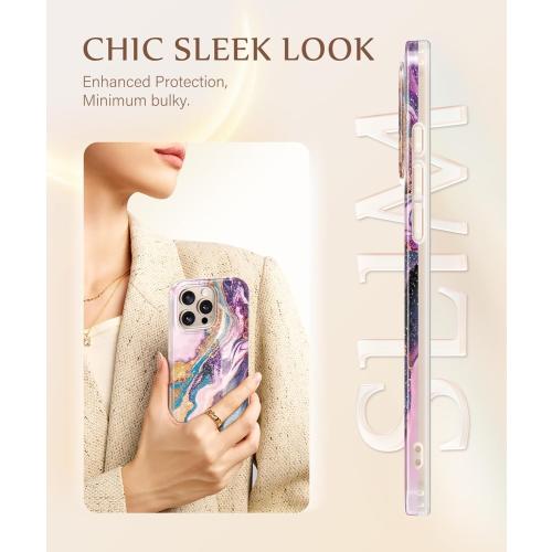 GVIEWIN for iPhone 16 Pro Max Case Compatible with MagSafe, with Screen & Lens Protectors, Military-Grade Protection Slim Marble Shockproof Magnetic Phone Case for 16 Pro Max 6.9, Dreamland River