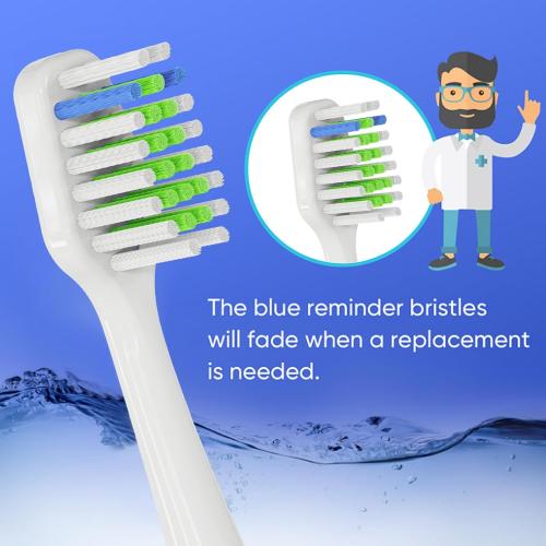 Toothbrush Heads Replacement Compatible with Aquasonic Duo Series/Home Dental Center Eletric Toothbrush (NOT for Duo PRO Series)- 4 White & 4 Black