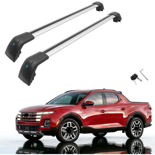 MotorFansClub Roof Rack Cross Bars Fit for Hyundai Santa Cruz SE SEL Premium Night Limited with Flush Side Rails 2022 2023 2024 2025 Baggage Luggage Racks Rail Lockable Black