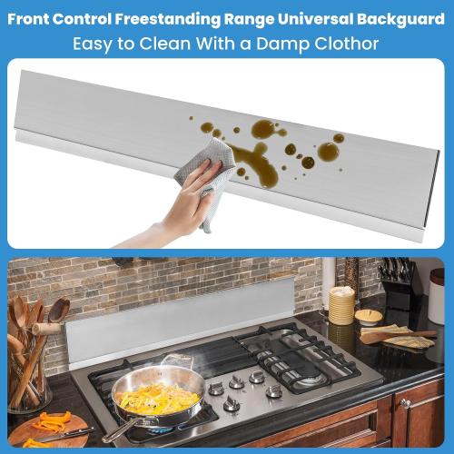 11NBBKGDDS Universal Front Control Freestanding Range Stainless Backguard with 29.75 W×4.75 T×0.25 D Compatible with all brands of 30 Backsplash & Stove,Include Frigidaire Whirlp