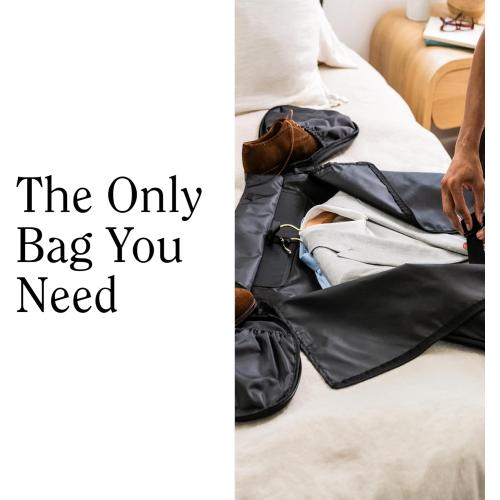 Halfday Convertible 2-in-1 Garment Duffel Weekender Bag 45L | Wrinkle-Free Travel, Hanging Suit Compartment, Shoe Pockets, Trolley Sleeve. Durable & Water-Resistant Carry-On, Shadow