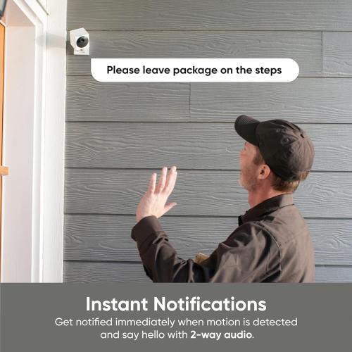 Color White Wyze Cam Outdoor Starter Bundle v2 (1 Camera   Base Station) - 1080p HD Wireless Home Security Camera, Battery-Powered, IP65 Rated, Color Night Vision, 2-Way Audio, Compatible with Alexa & Google