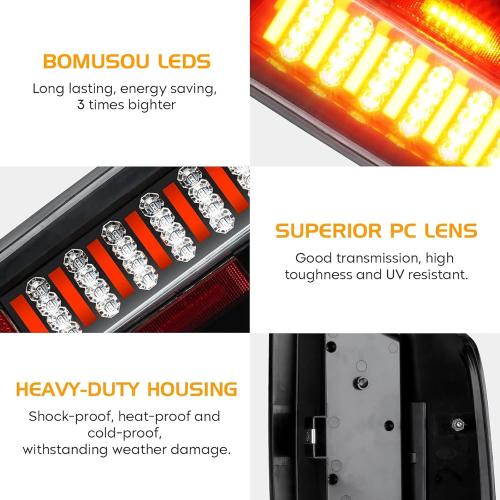 LED Tail Light   3rd Third Brake Light Fit for Dodge Ram 1500 2002-2006, for Dodge Ram 2500 3500 2003-2006, Taillight Assembly and High Mount Stop Light, 3 Pcs, Chrome Housing Clear Lens