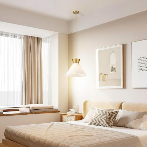 Modern Style Battery Operated Pendant Light White，Battery Ceiling Light fixtures with Rechargeable Bulbs 10 Colors Modes Remote Dimmable for Bedroom Living Room Hallway