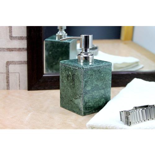 Soap Dispenser Lotion Dispenser - Made of Natural Stone - Bathroom Accessories Bath Set (Green)
