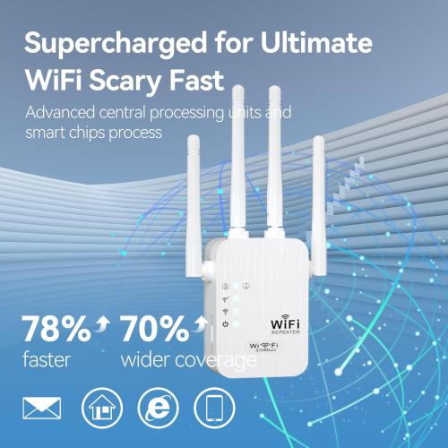 WiFi Extender,WiFi Extender Signal Booster for for Home & Outdoor,Device Servers Covers Up to 6000 Sq. ft and 35 Devices,Internet Booster