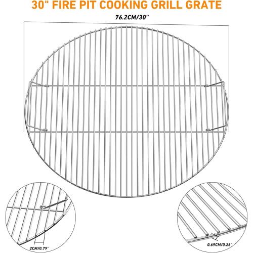 only fire Stainless Steel Cooking Grate BBQ Cladding Rod Cooking Grate for Grill, Fire Pit,