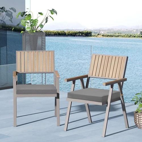 Cozyide Outdoor Chair Cushions, Waterproof Patio Seat Cushions with Adjustable Straps, Square Corner Patio Chair Cushions for Garden, Light Grey, 18.5x16x3 Inch (Pack of 4)