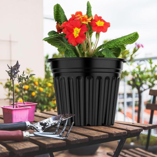 3 Gallon Planter Nursery Pots, Seed Starting Pot Plastic Flower Seedling Pots with Drainage Holes Flexible Plant Container for Garden Lawn Yard Plants Seedlings ( 3 Gallon)