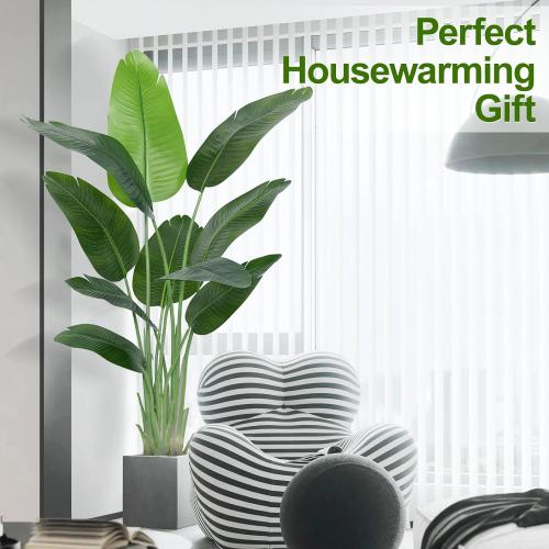 Lifelike Bird of Paradise Artificial Plant,5ft Faux Banana Leaf Tree with 10 Trunks - Perfect Indoor Silk Floor Plant for Home Decor in Living Room, Office, and Bedroom 1Pack