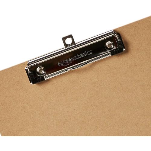 Amazon Basics Hardboard Office Clipboard, 6-Pack, Brown