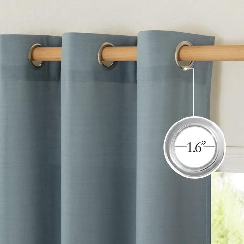NICETOWN Linen Stone Blue Window Curtains 84 inches Long, Grommet Thick Linen Blend Window Treatments Privacy Assured with Light Filtering for Bedroom/Living Room, W42 x L84